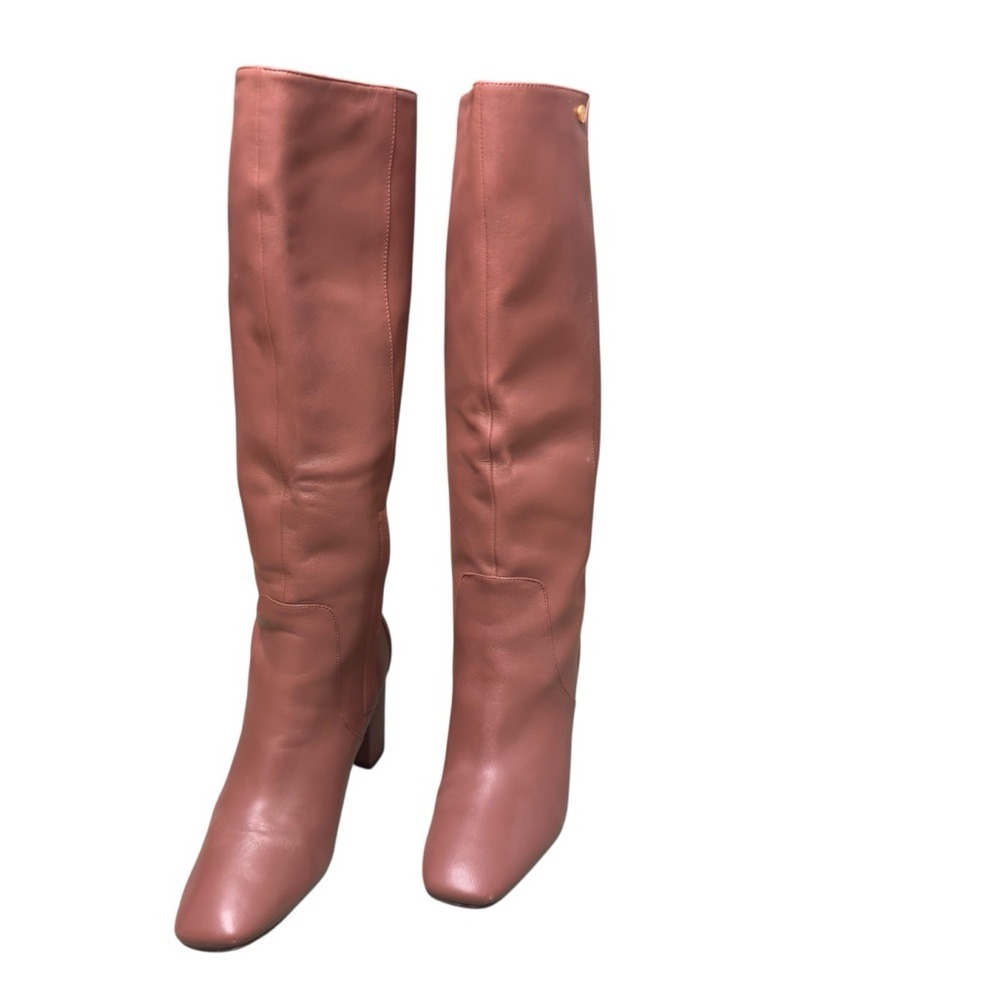 Cole Haan Knee High Leather Boots Women 7.5B Dusty Rose Luxe Heel EUC Designer - Picture 6 of 16